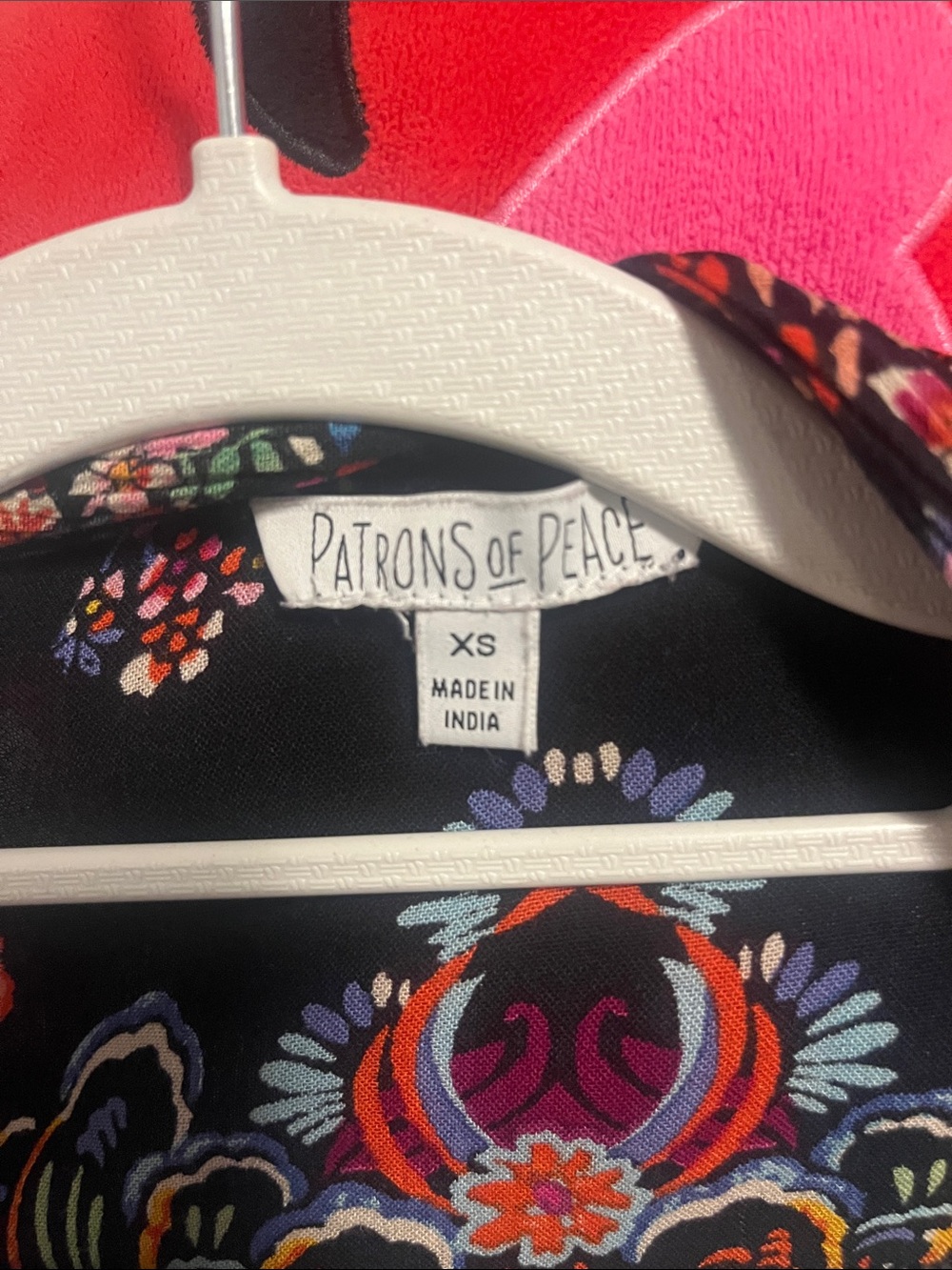 Patrons of Peace Black Floral Open-Front Kimono with Multicolor Motif - Picture 2 of 5